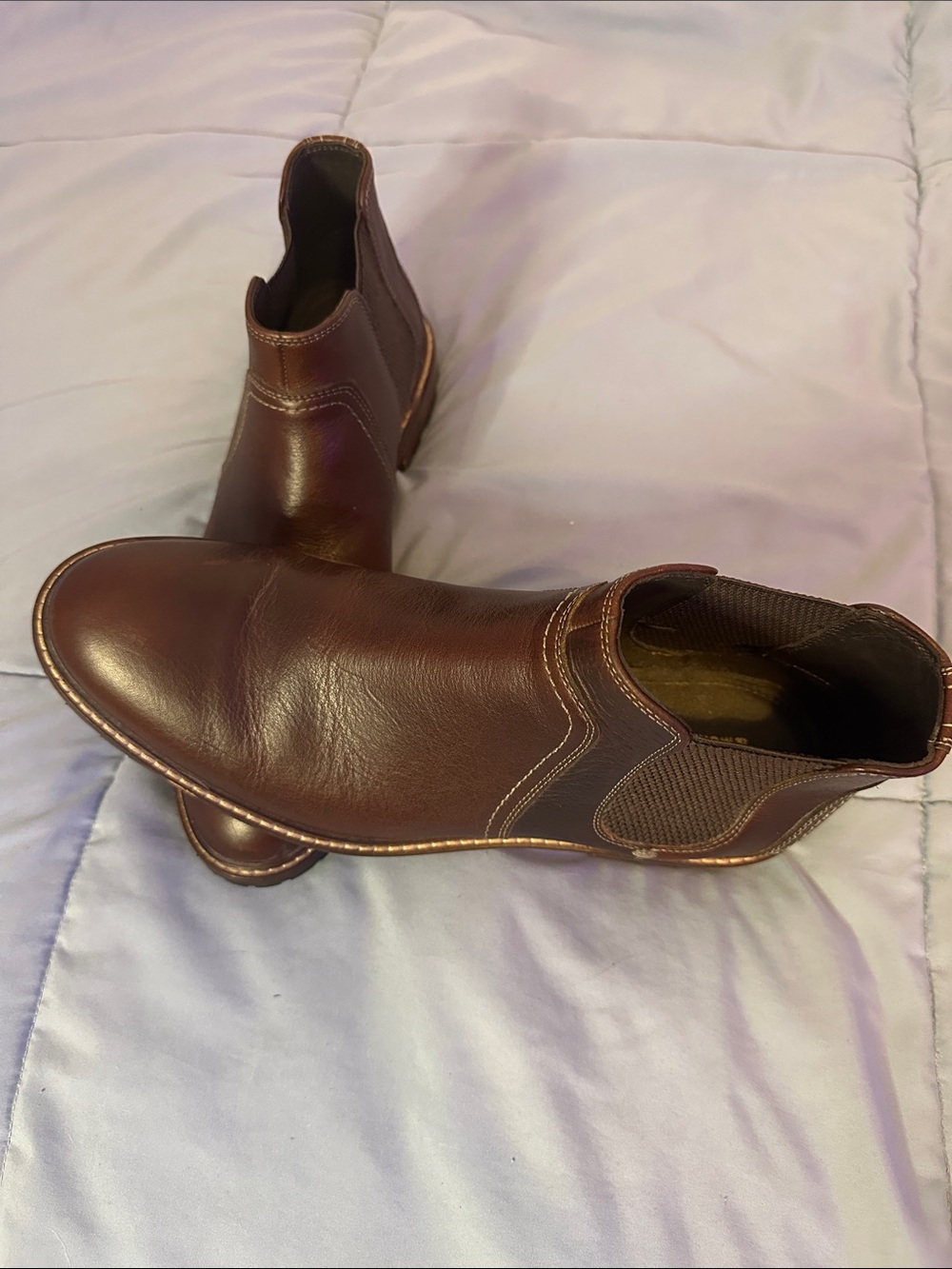 JOHNSTON & MURPHY Mahogany Full grain Chelsea boot